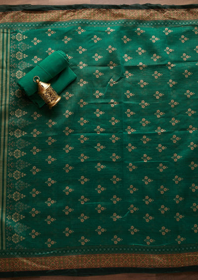 Leaf Green Sequins Semi Crepe Designer Unstitched Salwar Suit - Koskii
