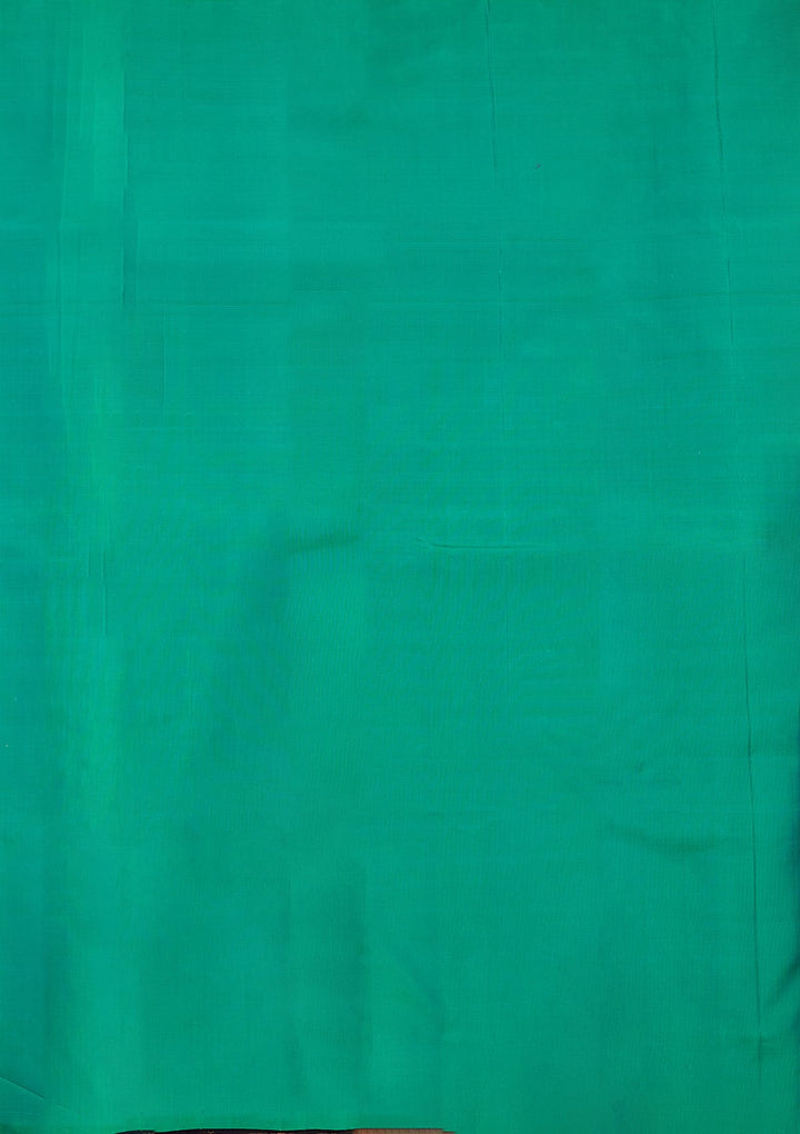 Leaf Green Zariwork Pure Silk Designer Saree - koskii