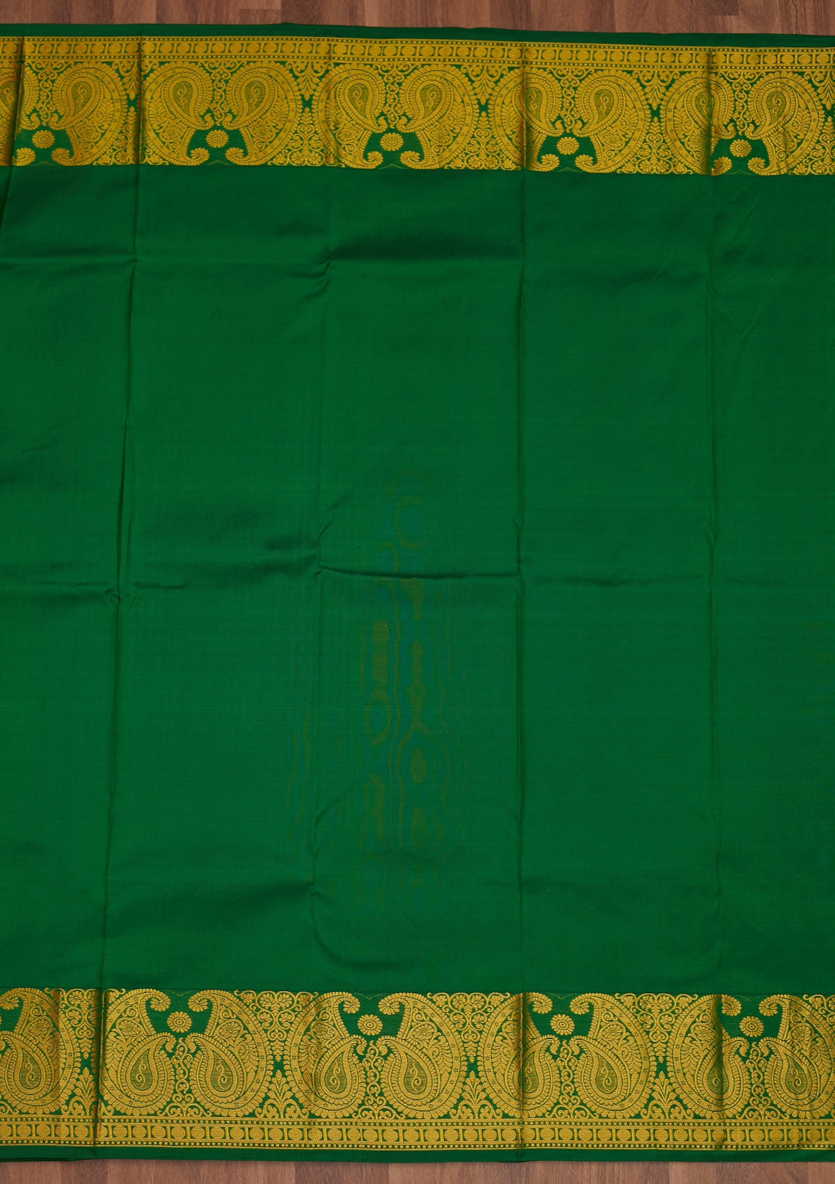 Leaf Green Zariwork Pure Silk Saree - Koskii