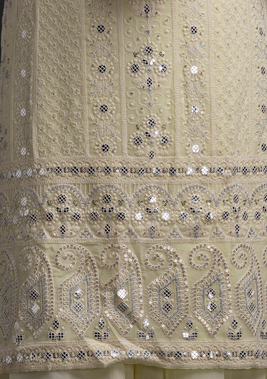 Lemon Yellow Chikankari Georgette Designer Salwar-Suit - koskii