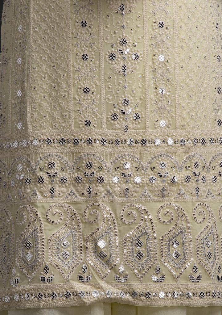 Lemon Yellow Chikankari Georgette Designer Salwar-Suit - koskii