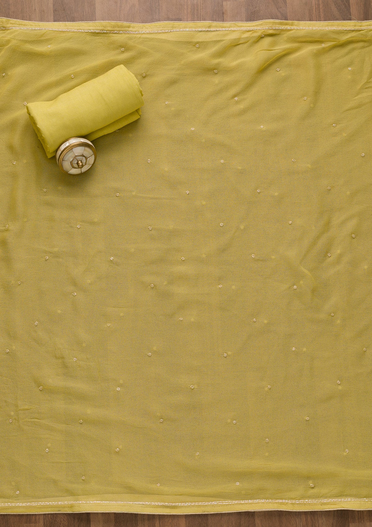 Buy Lemon Yellow Cutdana Organza Unstitched Salwar Suit Koskii