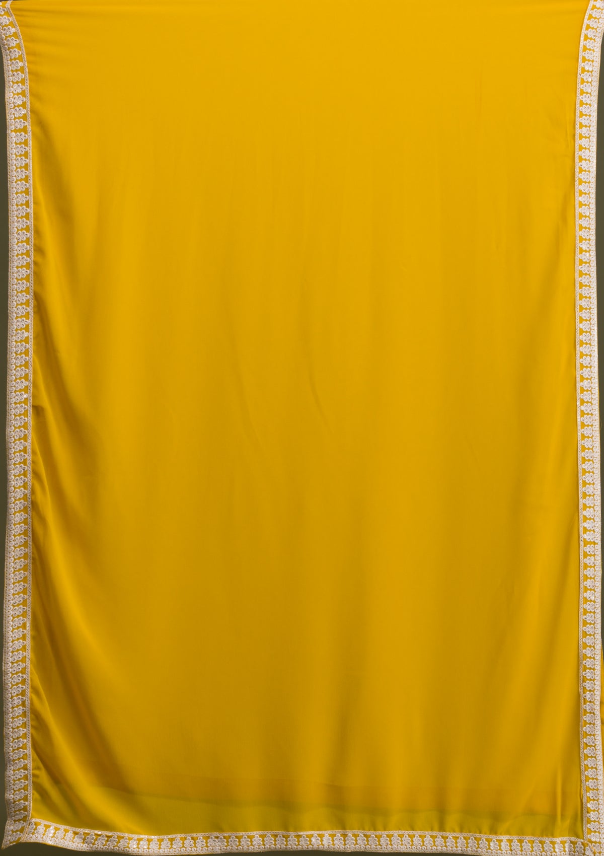 Lemon Yellow Threadwork Georgette Readymade Salwar Suit-Koskii