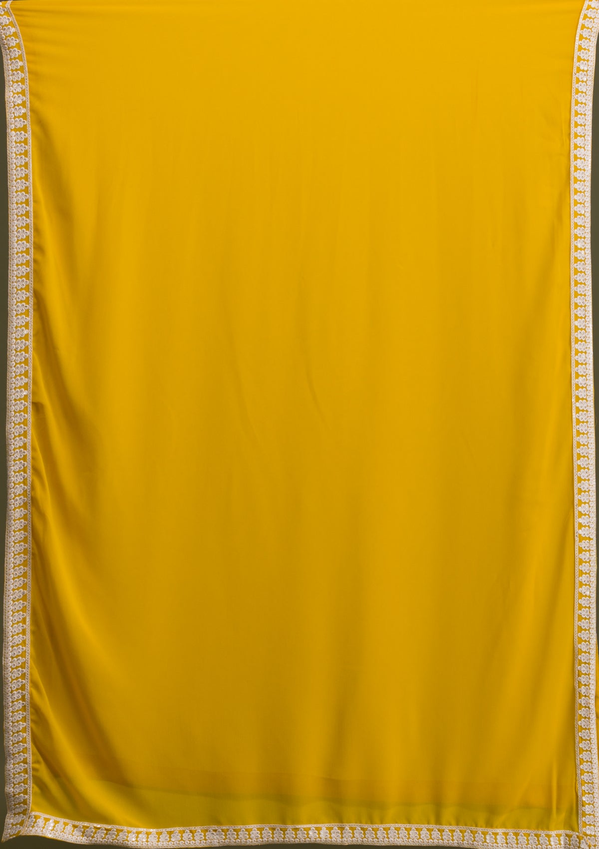 Lemon Yellow Threadwork Georgette Readymade Salwar Suit-Koskii