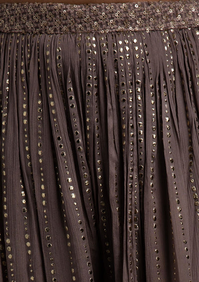 Light Brown Sequins Georgette Designer Salwar-Suit - koskii