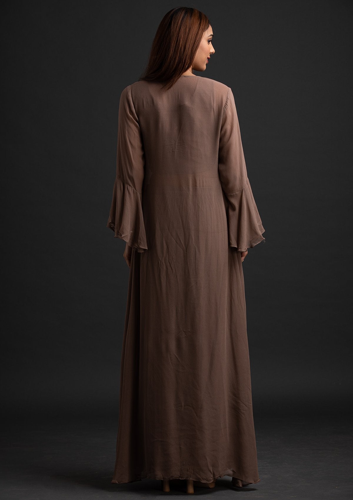Light Brown Sequins Georgette Designer Salwar-Suit - koskii