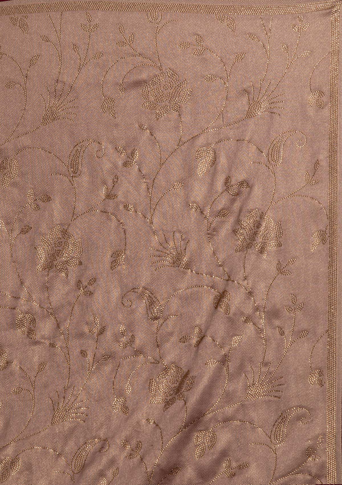 Light Brown Swarovski Shimmer Designer Saree - koskii