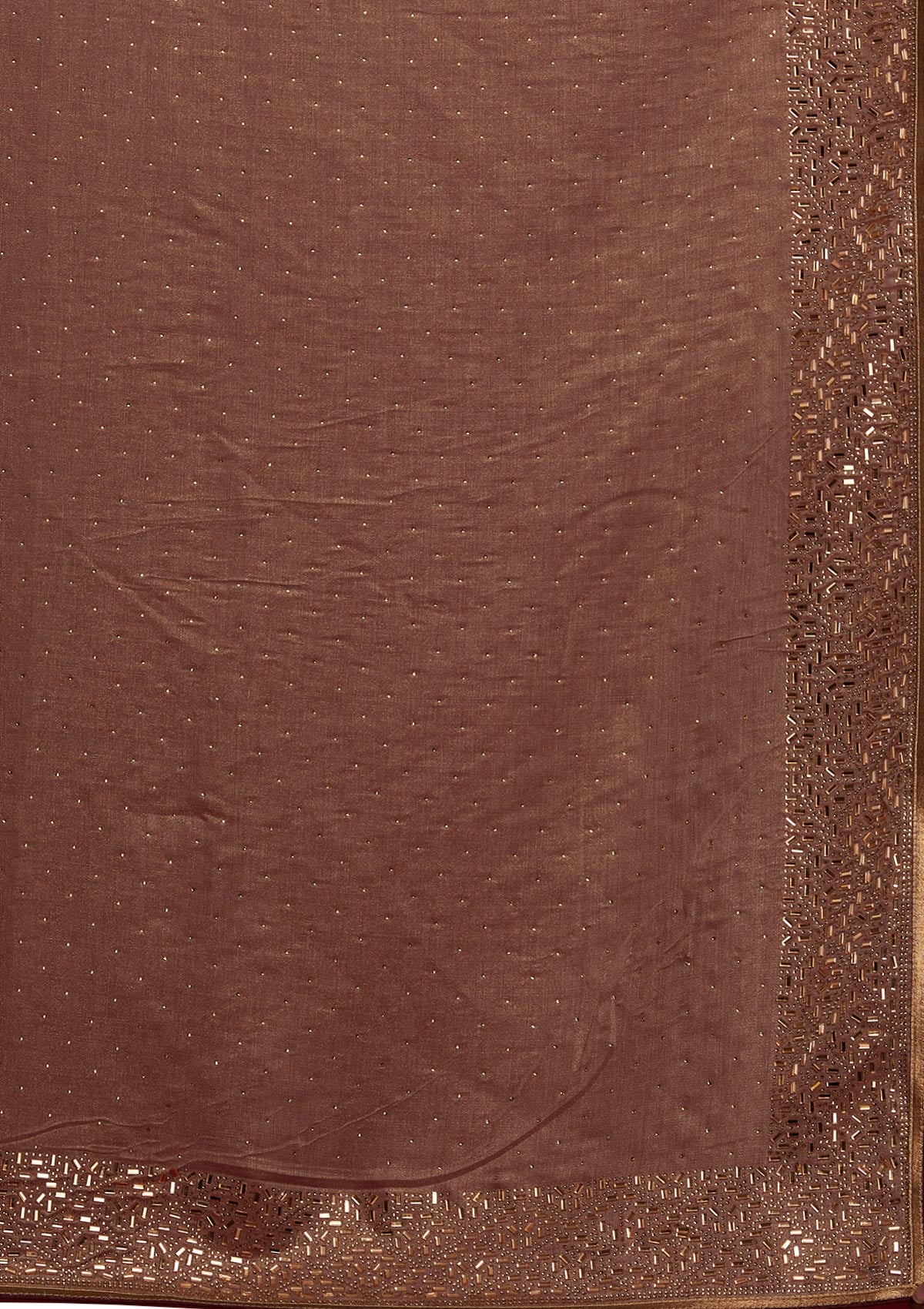 Light Brown Swarovski Tissue Designer Saree - koskii