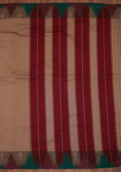 Light Brown Zariwork Art Silk Saree - Koskii