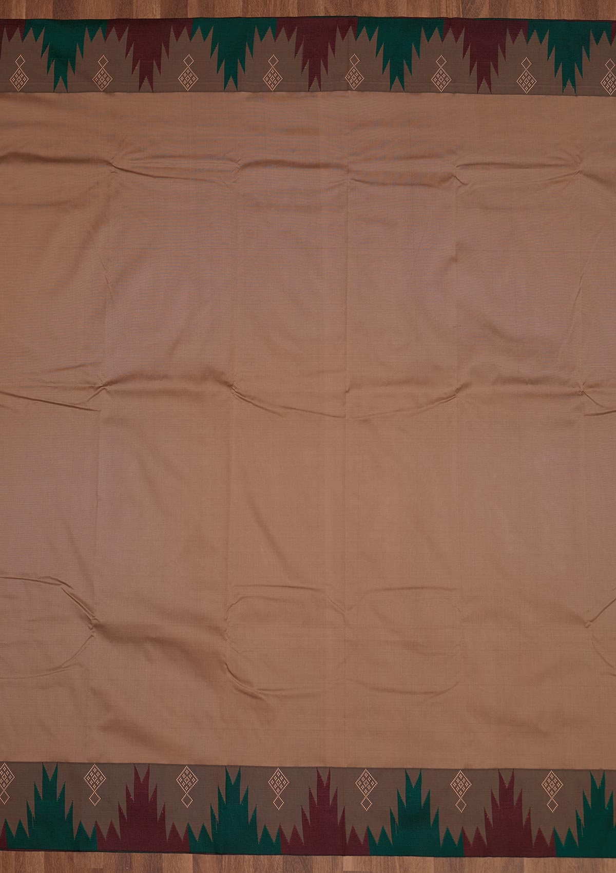 Light Brown Zariwork Art Silk Saree - Koskii