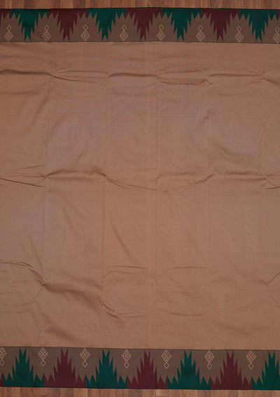 Light Brown Zariwork Art Silk Saree - Koskii