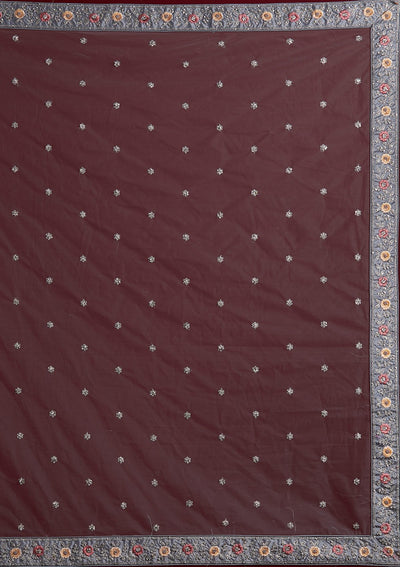 Light Grey Silver Stonework Net Designer Semi-Stitched Lehenga - koskii