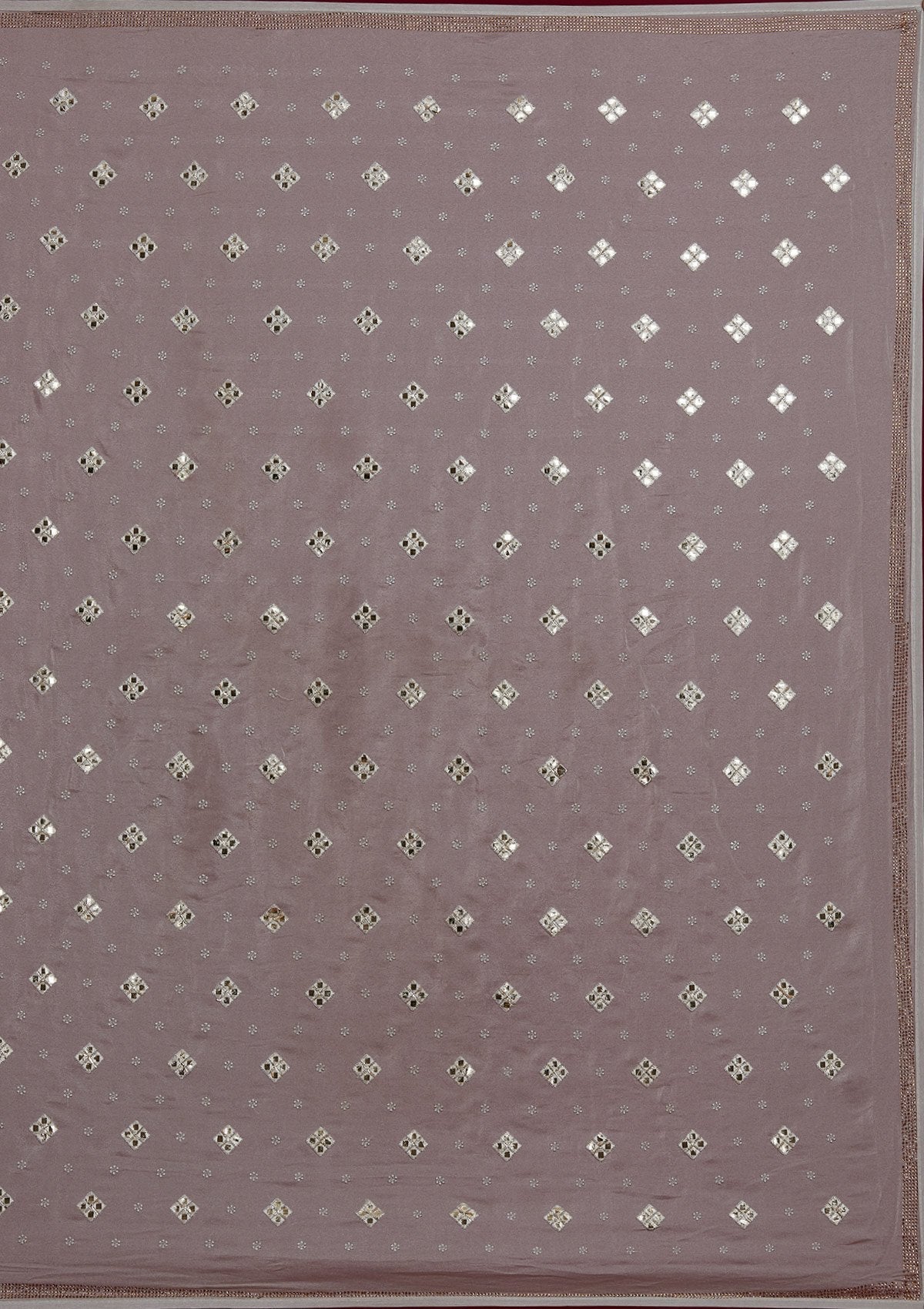 Light Grey Swarovski Semi Crepe Designer Saree-Koskii