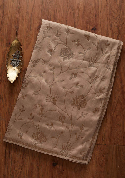 Light Grey Swarovski Shimmer Designer Saree - koskii