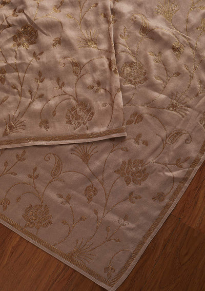 Light Grey Swarovski Shimmer Designer Saree - koskii