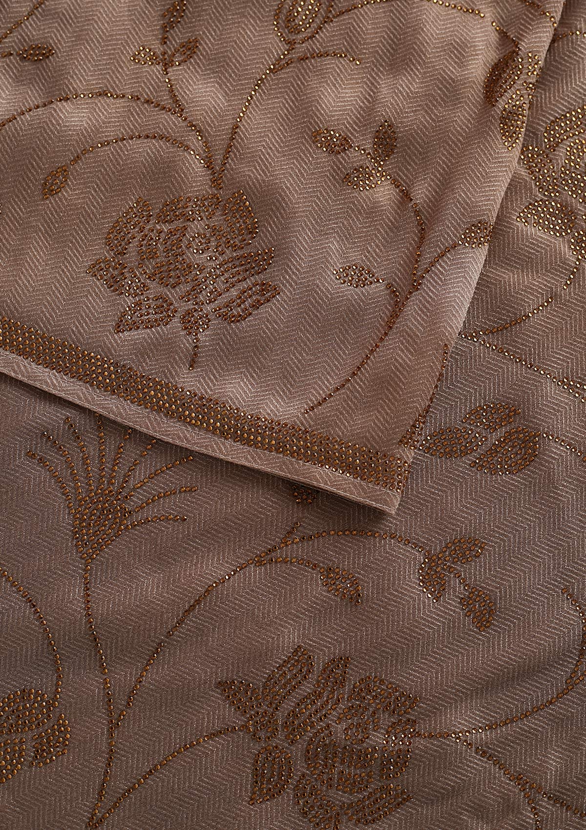 Light Grey Swarovski Shimmer Designer Saree - koskii