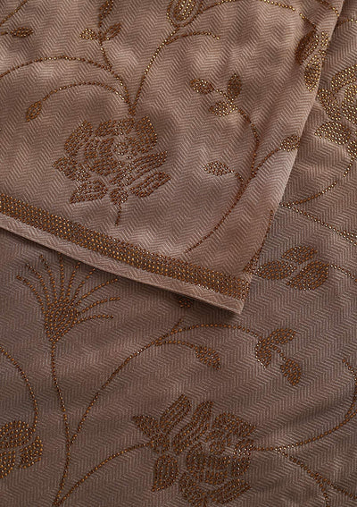 Light Grey Swarovski Shimmer Designer Saree - koskii