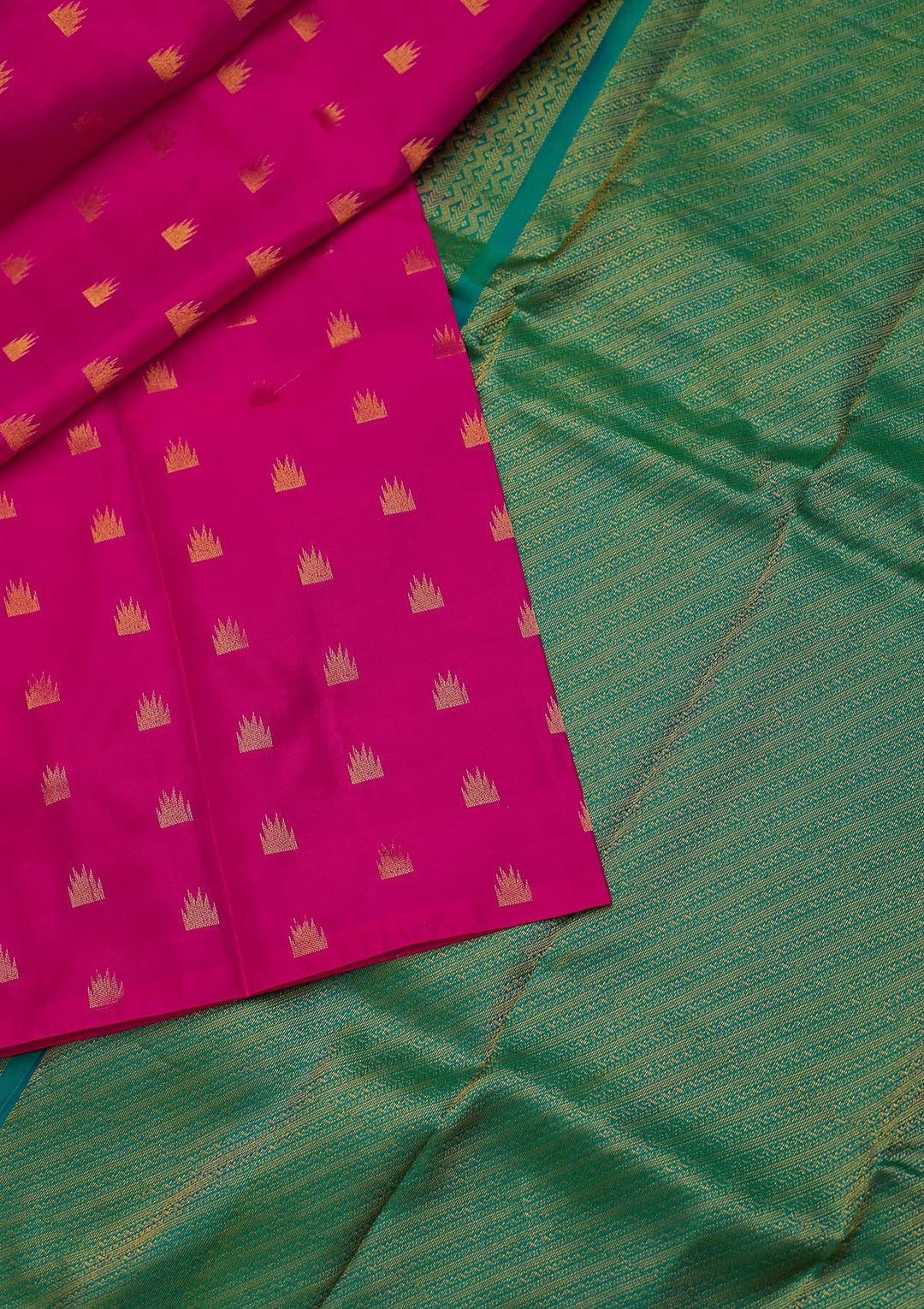 Magenta Pink Zariwork Pure Silk Designer Saree - koskii