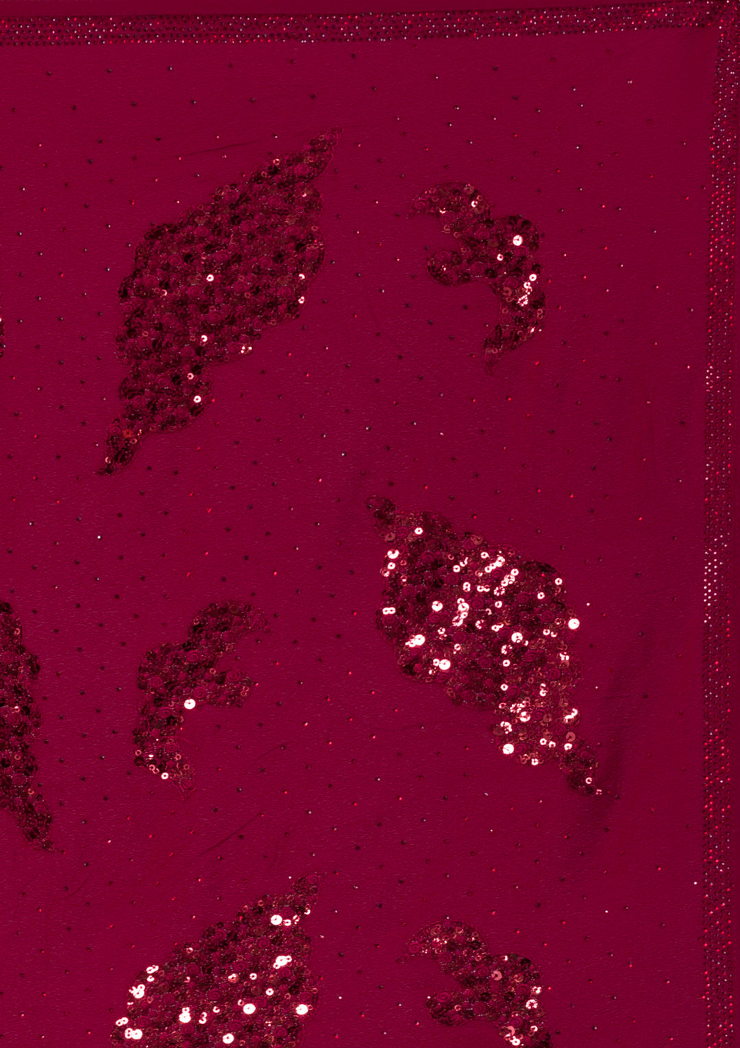 Maroon Sequins Art Silk Saree-Koskii