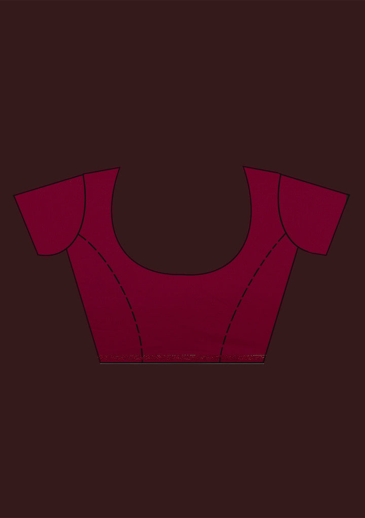 Maroon Sequins Art Silk Saree-Koskii