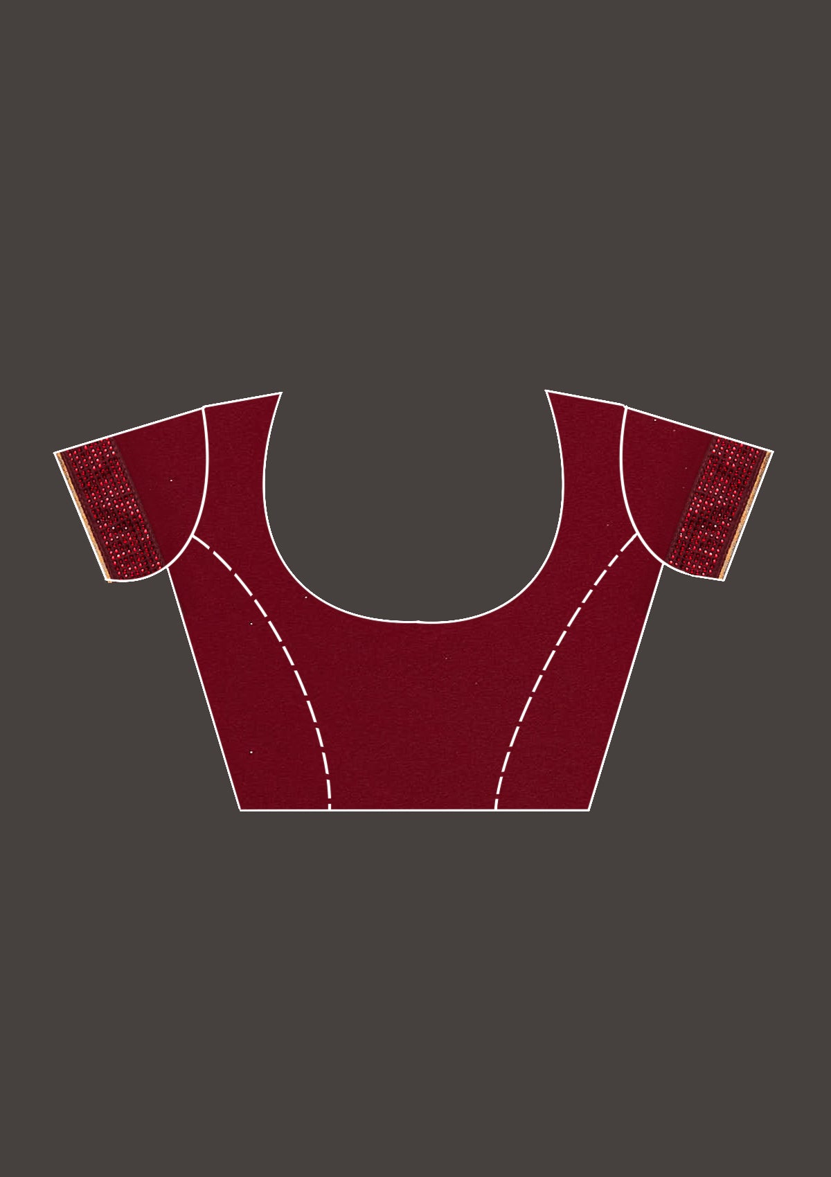 Maroon Sequins Georgette Saree - Koskii
