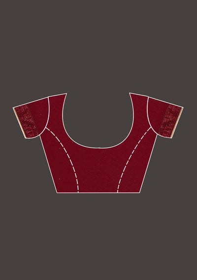 Maroon Sequins Georgette Saree - Koskii