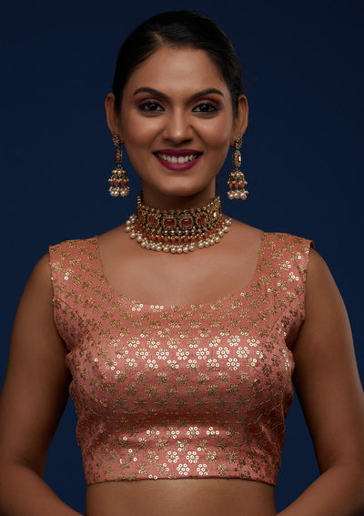 Maroon Sequins Semi Crepe Designer Lehenga - Koskii