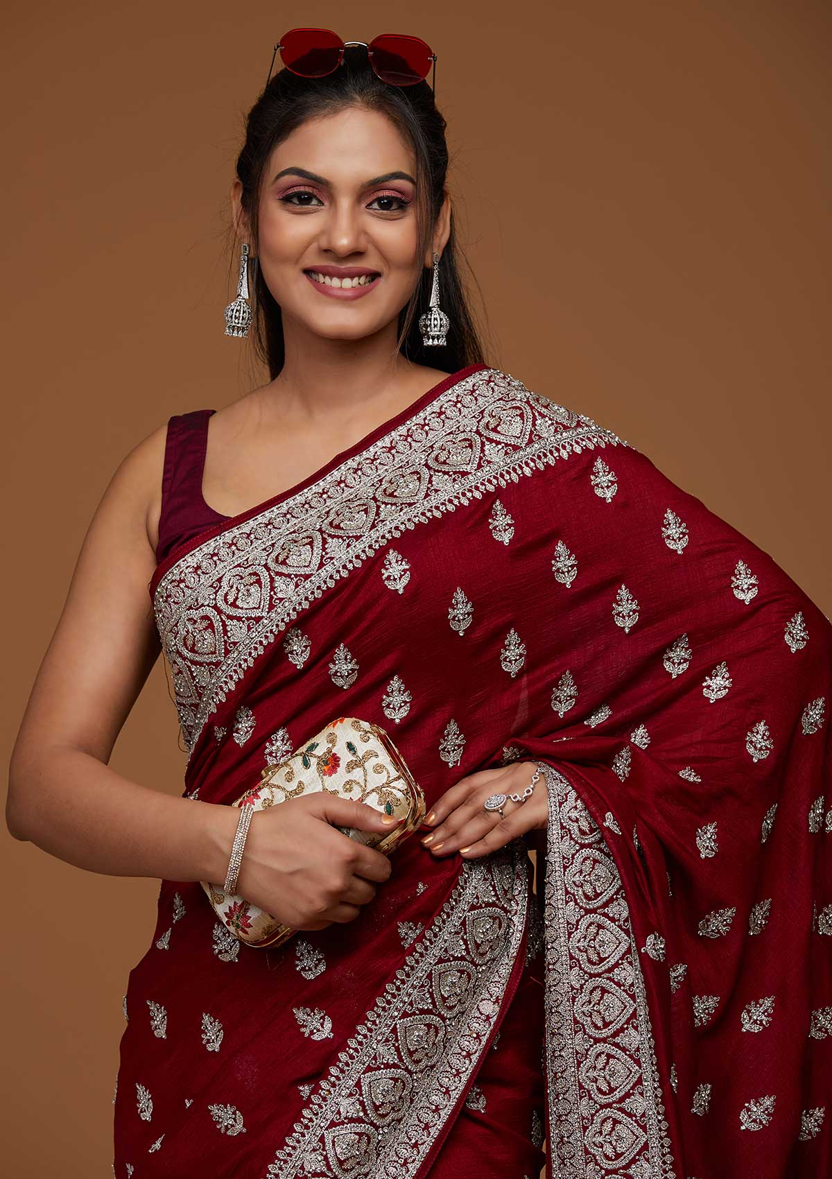 Black Blue Maroon Saree Sari With Stitched Blouse Ready to - Etsy