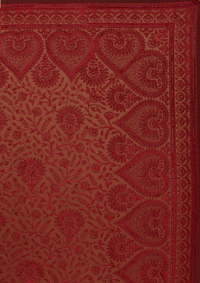 Maroon Swarovski Georgette Designer Saree - koskii