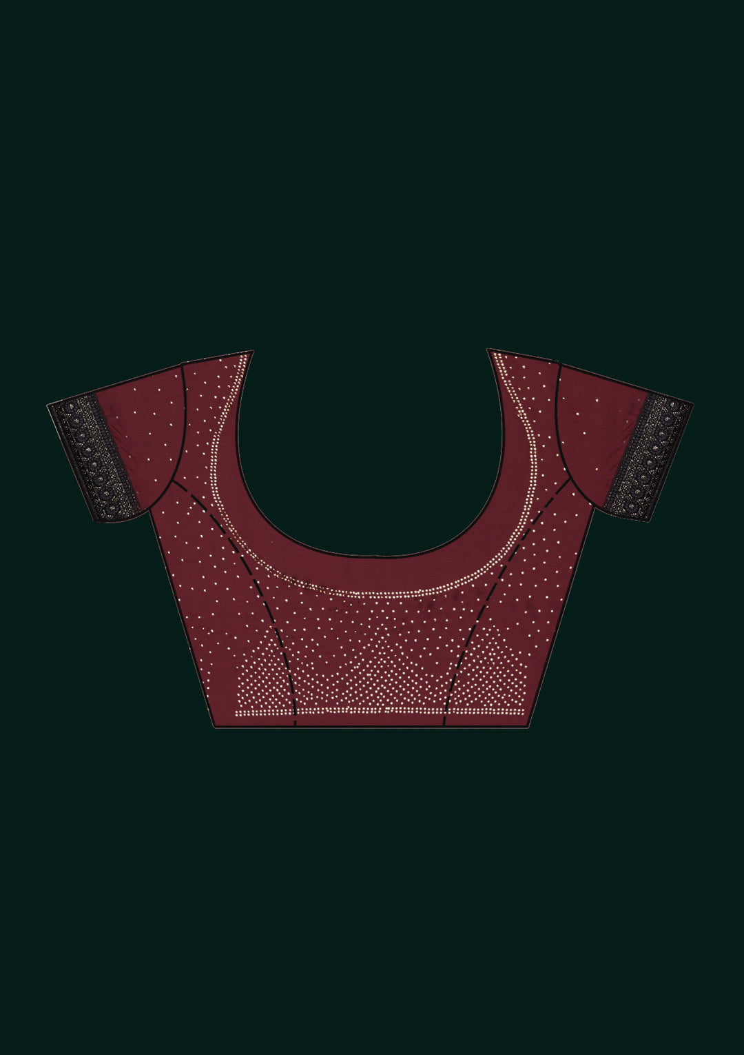 Maroon Swarovski Georgette Saree - Koskii