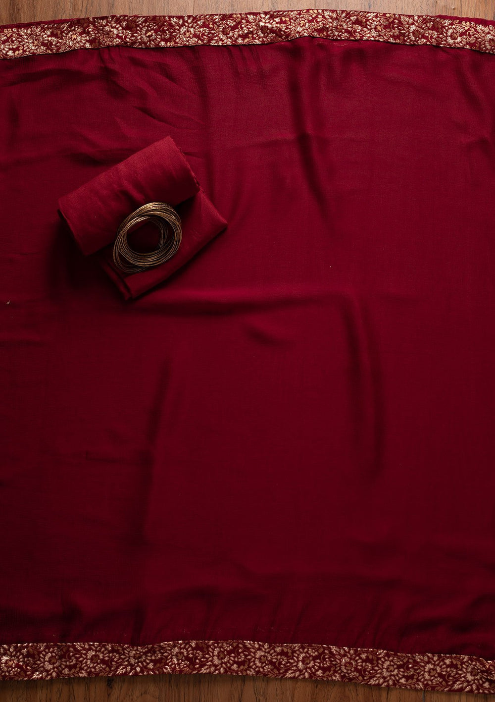 Maroon Swarovski Satin Designer Unstitched Salwar Suit - koskii