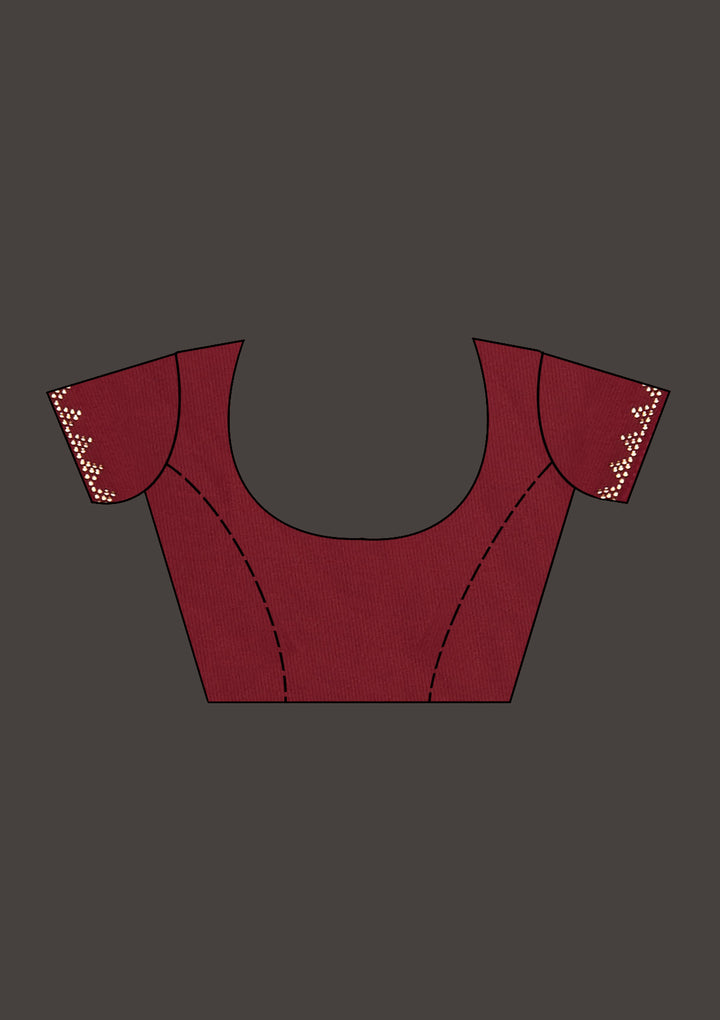 Maroon Swarovski Shimmer Saree - Koskii