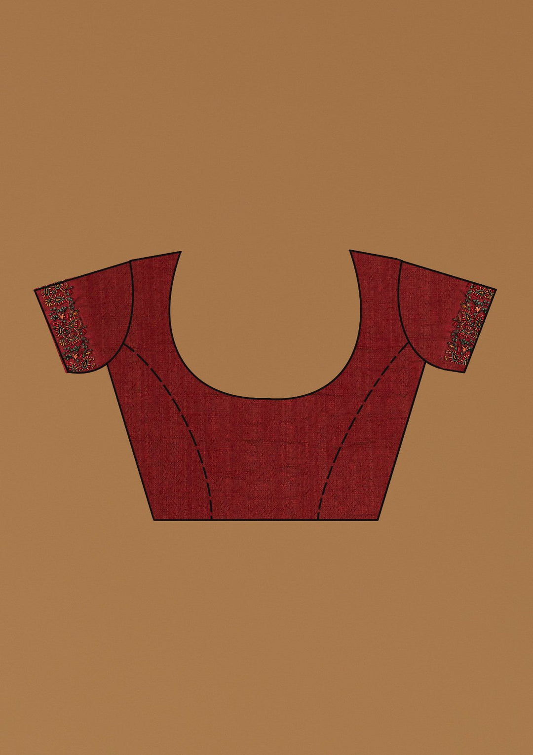 Maroon Threadwork Art Silk Designer Saree - koskii