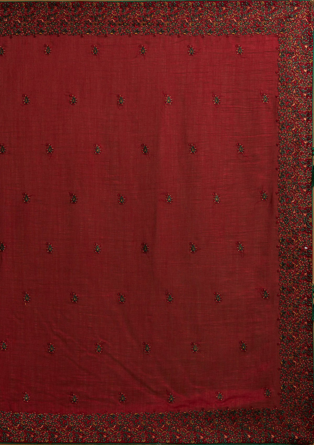 Maroon Threadwork Art Silk Designer Saree - koskii