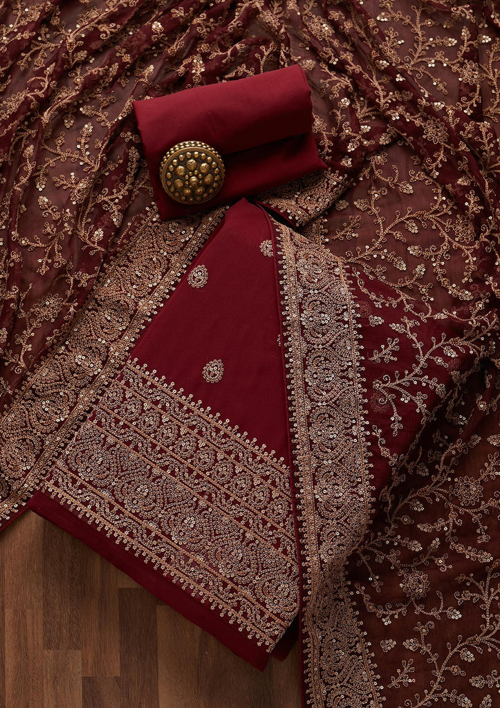 Designer maroon churidar sale