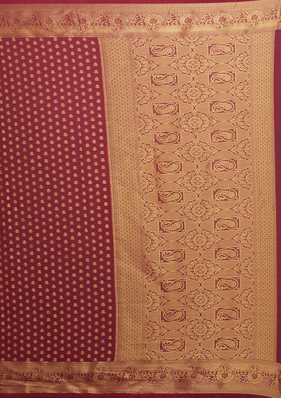 Maroon Zariwork Art Silk Saree-Koskii