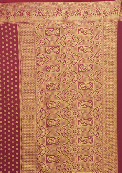 Maroon Zariwork Art Silk Saree-Koskii
