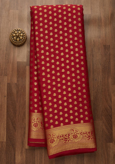 Maroon Zariwork Art Silk Saree-Koskii