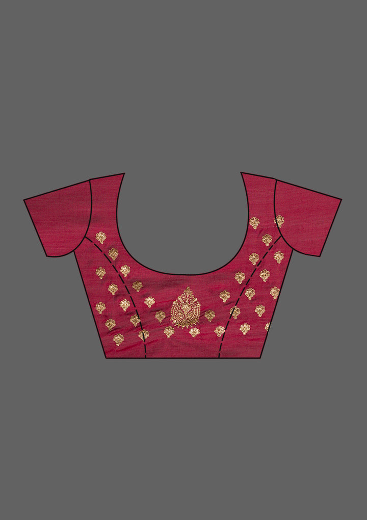 Maroon Zariwork Art Silk Saree-Koskii