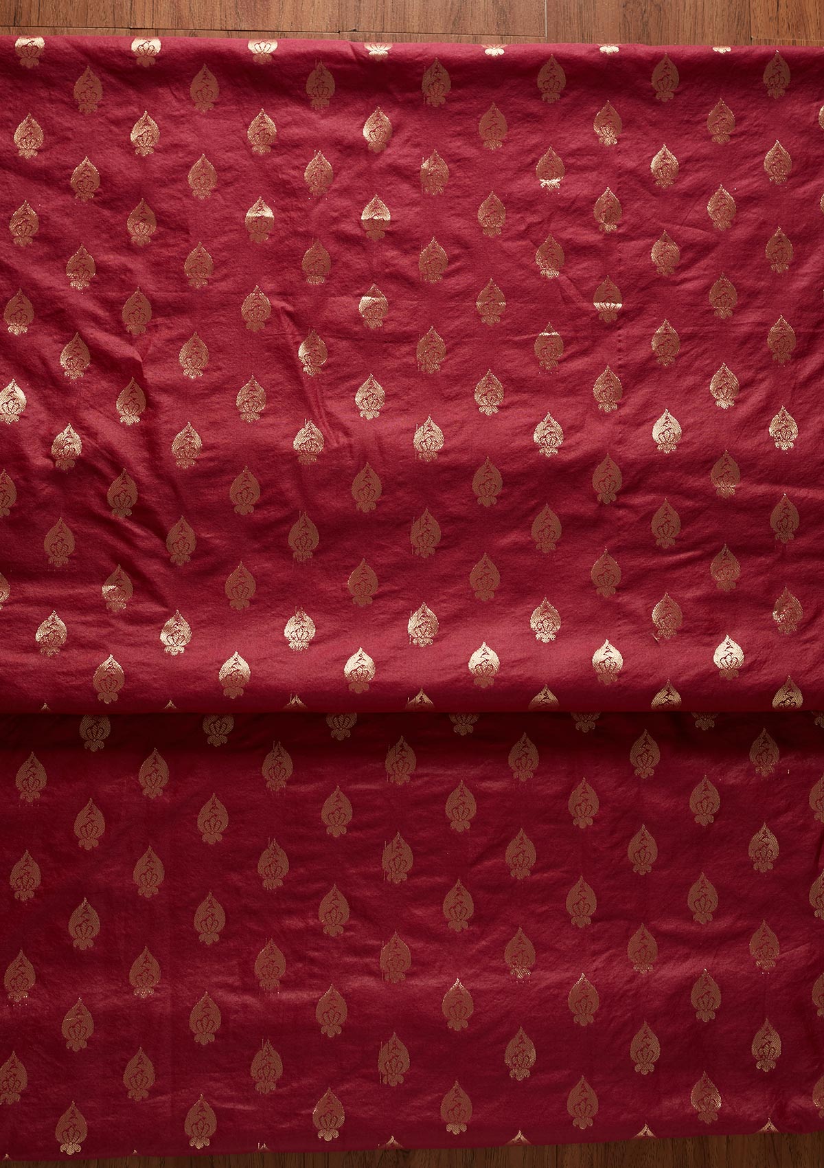 Maroon Zariwork Banarasi Designer Unstitched Salwar Suit - koskii