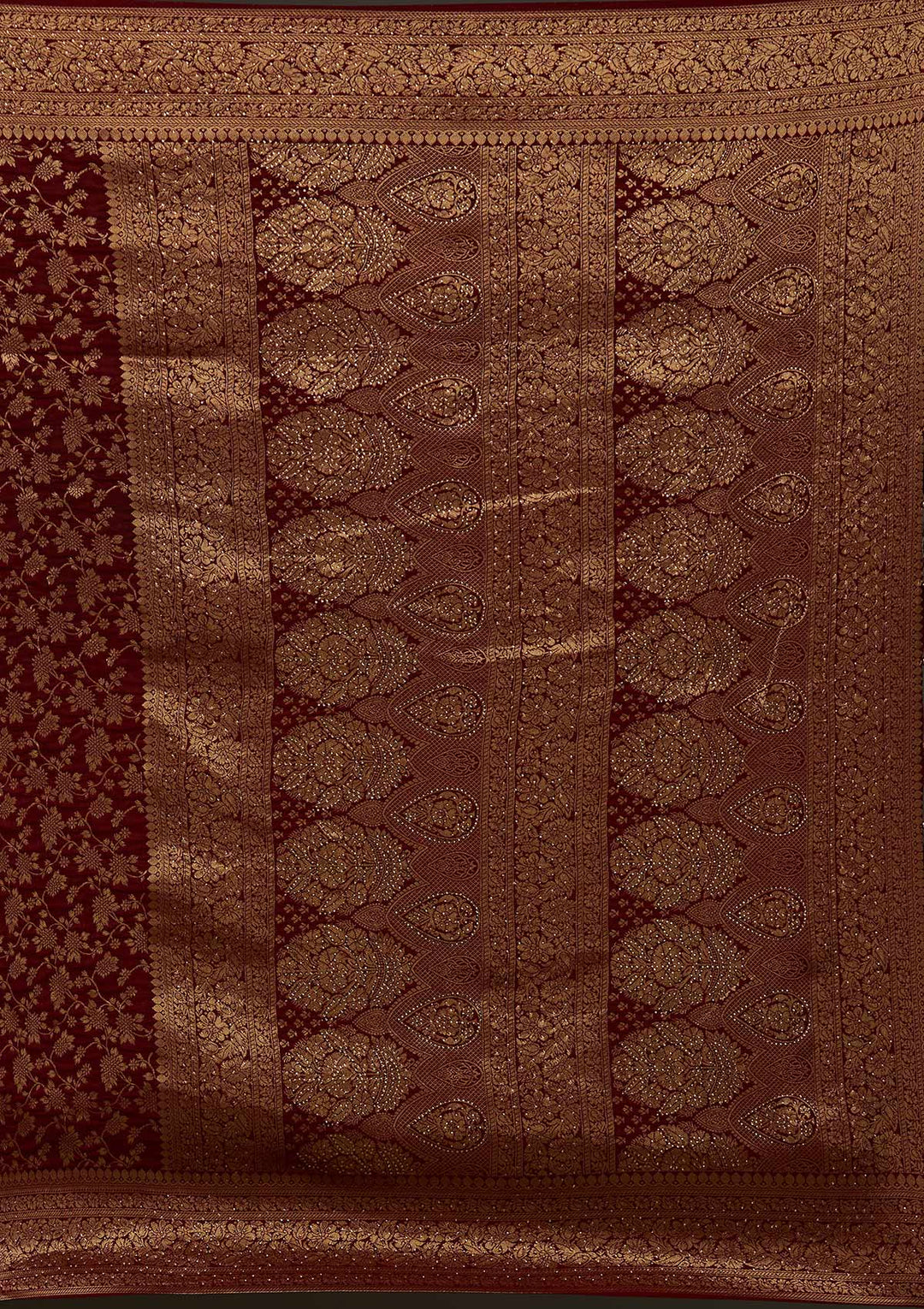 Maroon Zariwork Banarasi Designer Saree - Koskii