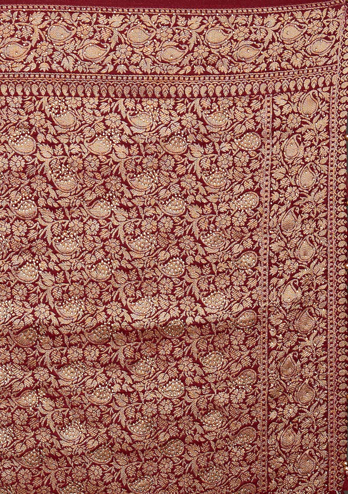 Maroon Zariwork Banarasi Designer Saree - Koskii