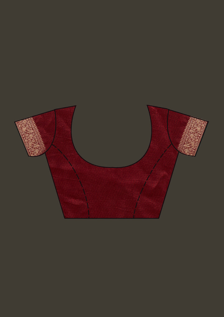 Maroon Zariwork Banarasi Designer Saree - Koskii