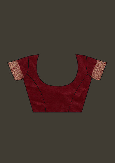 Maroon Zariwork Banarasi Designer Saree - Koskii