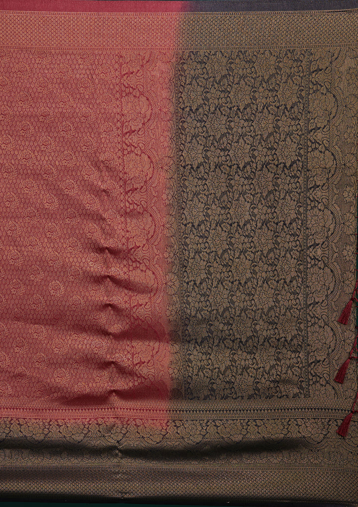 Maroon Zariwork Brocade Saree - Koskii