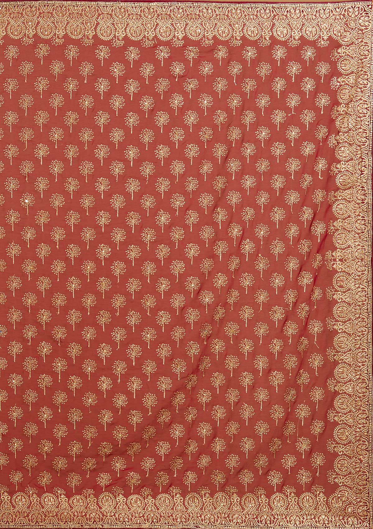 Maroon Zariwork Georgette Designer Saree - Koskii