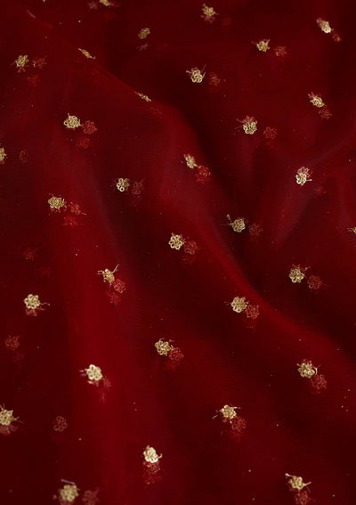 Maroon Zariwork Net Readymade Dupatta-Koskii