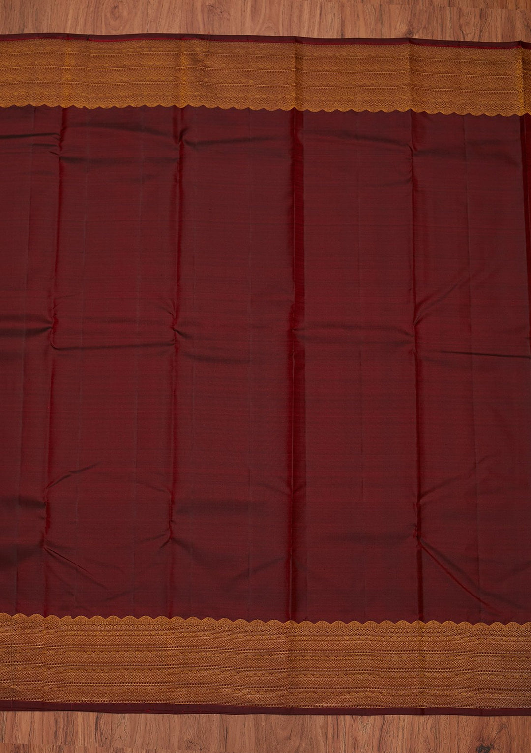 Maroon Zariwork Pure Silk Designer Unstitched Saree - Koskii