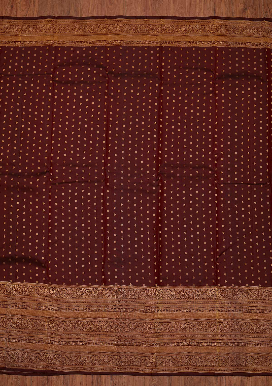 Maroon Zariwork Pure Silk Designer Unstitched Saree - Koskii
