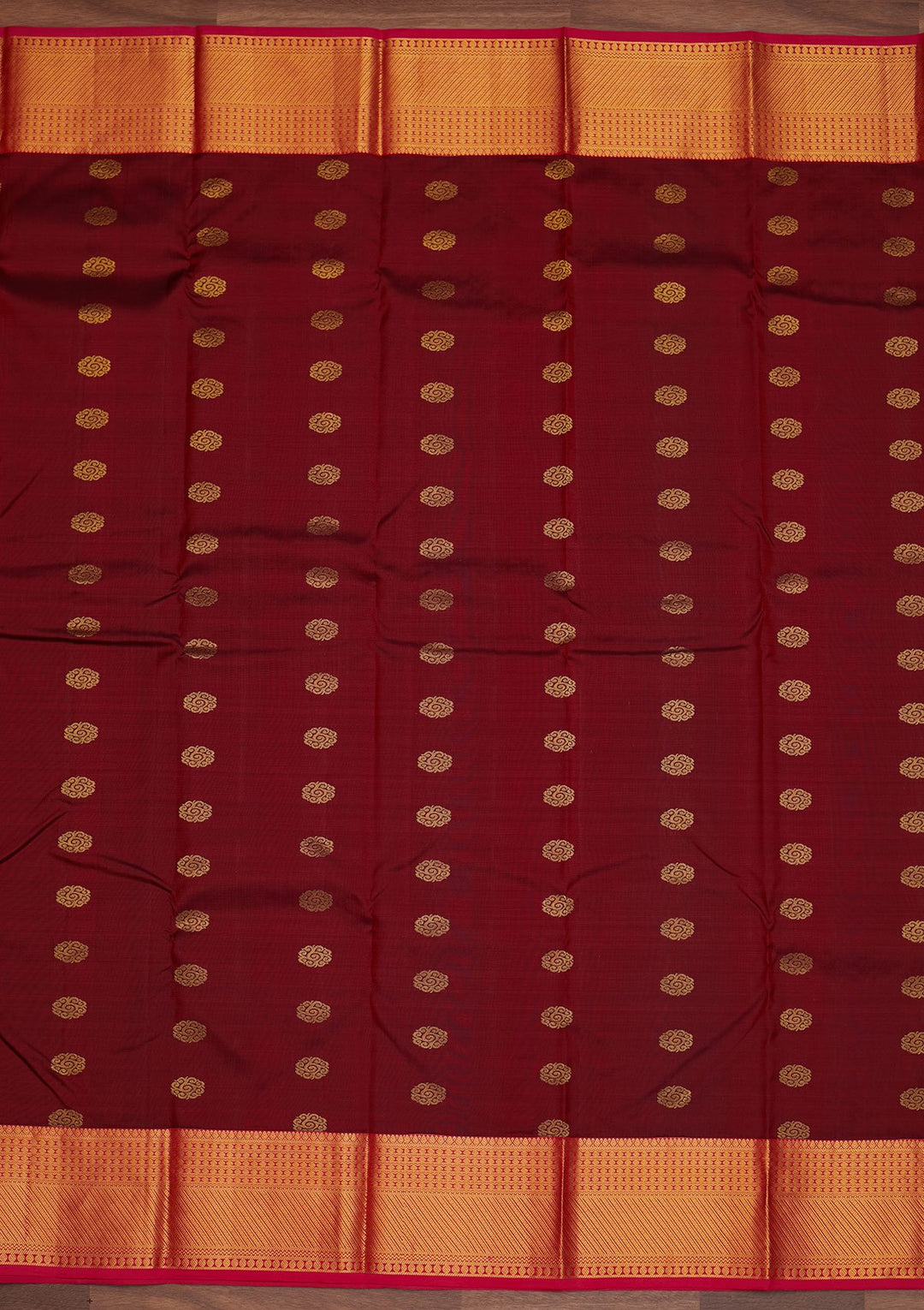Maroon Zariwork Pure Silk Designer Saree - Koskii